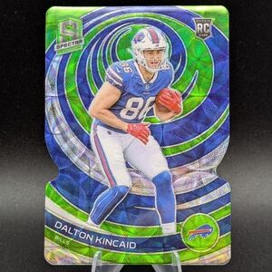 2023 Spectra NEON GREEN Rookie DIE-CUT Dalton Kincaid /30 Buffalo Bills #131 RC